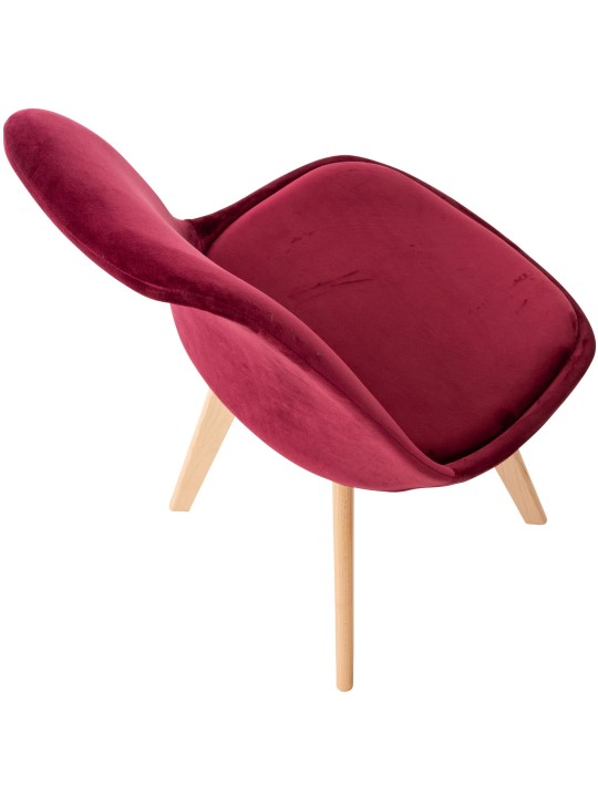 Ensemble de 4 chaises Linares velours, bordeaux Ensemble de 4 chaises Linares velours, bordeaux