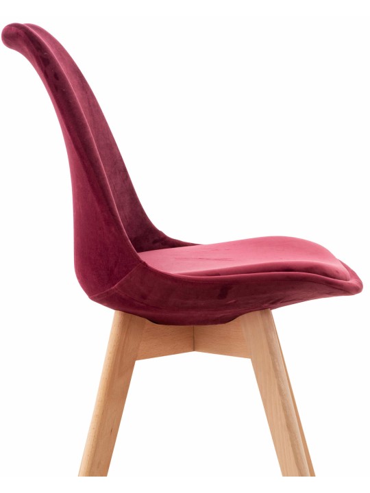 Ensemble de 4 chaises Linares velours, bordeaux Ensemble de 4 chaises Linares velours, bordeaux