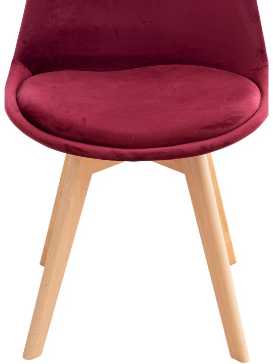 Ensemble de 4 chaises Linares velours, bordeaux Ensemble de 4 chaises Linares velours, bordeaux