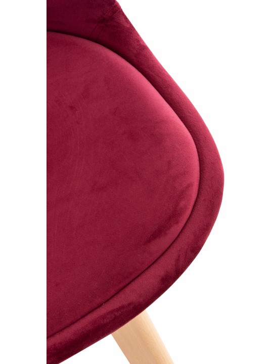 Ensemble de 4 chaises Linares velours, bordeaux Ensemble de 4 chaises Linares velours, bordeaux