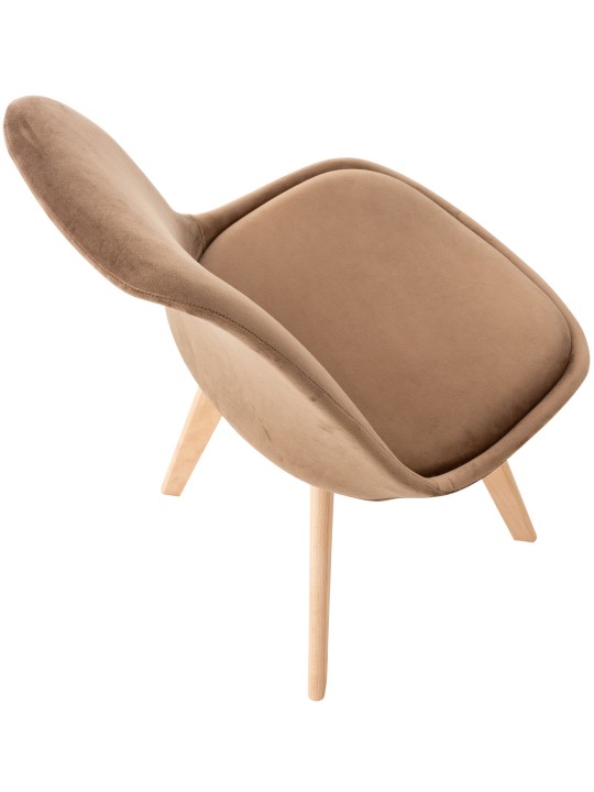 Ensemble de 4 chaises Linares velours, brun