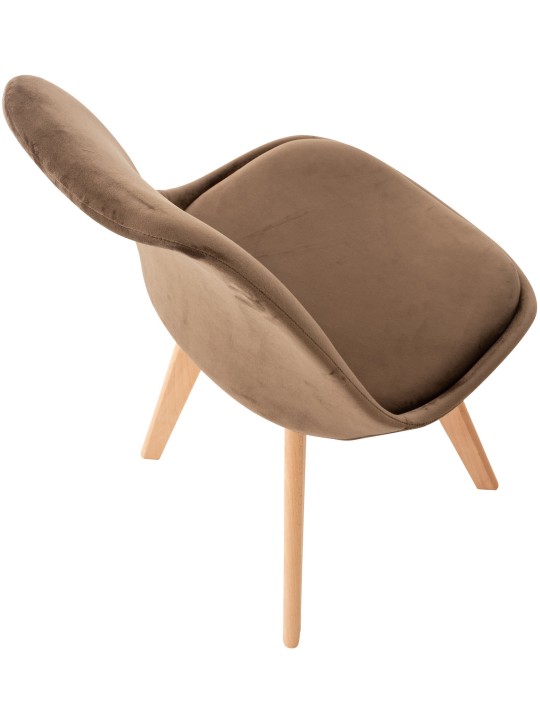 Ensemble de 4 chaises Linares velours, brun foncé