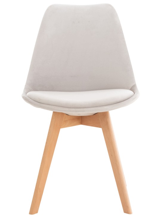 Ensemble de 4 chaises Linares velours, gris clair