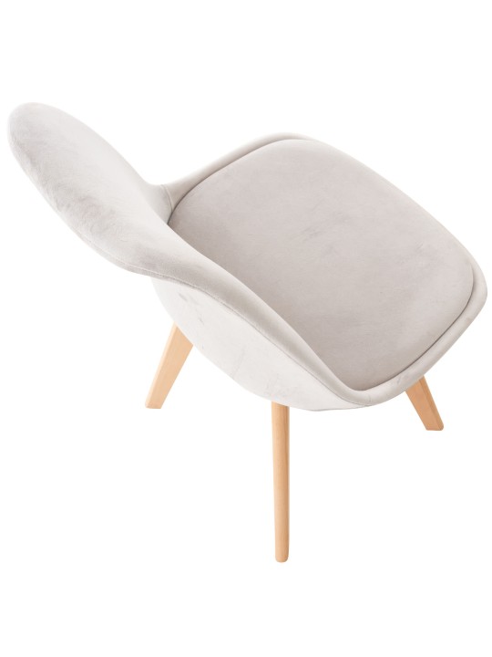 Ensemble de 4 chaises Linares velours, gris clair