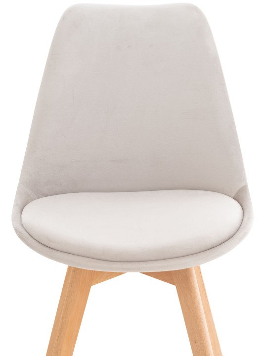 Ensemble de 4 chaises Linares velours, gris clair