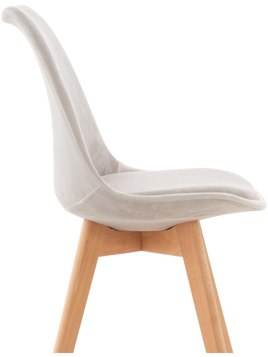 Ensemble de 4 chaises Linares velours, gris clair