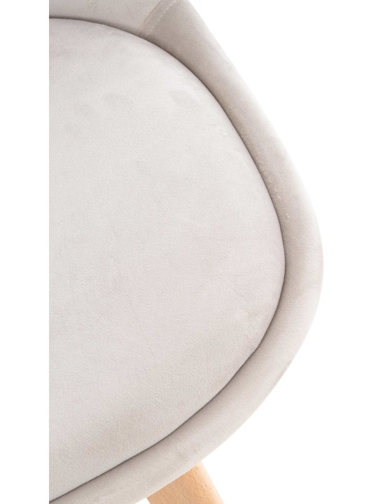 Ensemble de 4 chaises Linares velours, gris clair