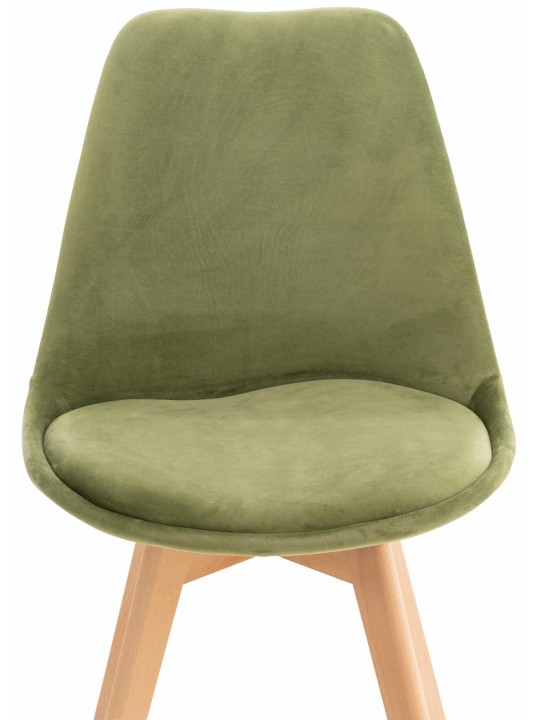 Ensemble de 4 chaises Linares velours, vert clair Ensemble de 4 chaises Linares velours, vert clair
