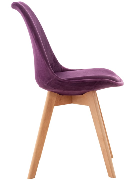 Ensemble de 4 chaises Linares velours, lilas