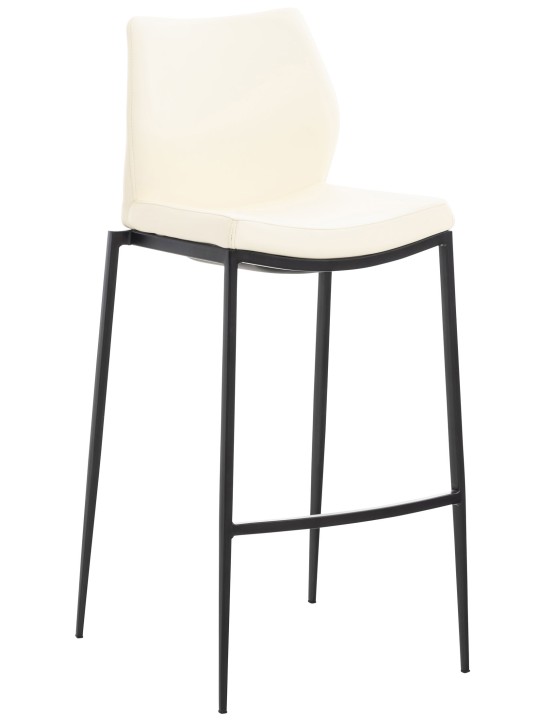 Tabouret de bar Matola simili cuir, crème