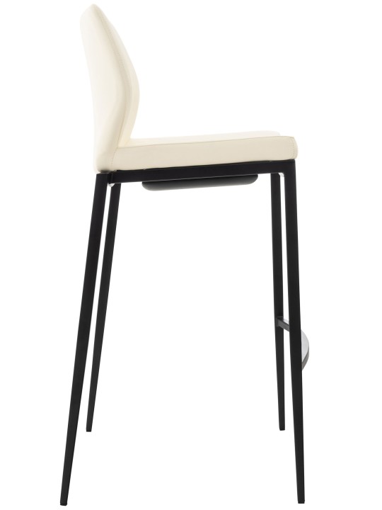 Tabouret de bar Matola simili cuir, crème