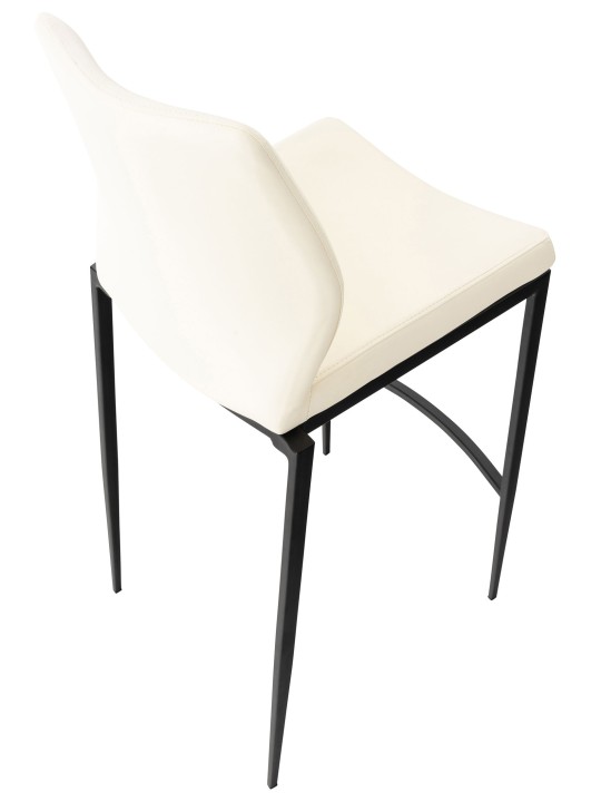 Tabouret de bar Matola simili cuir, crème