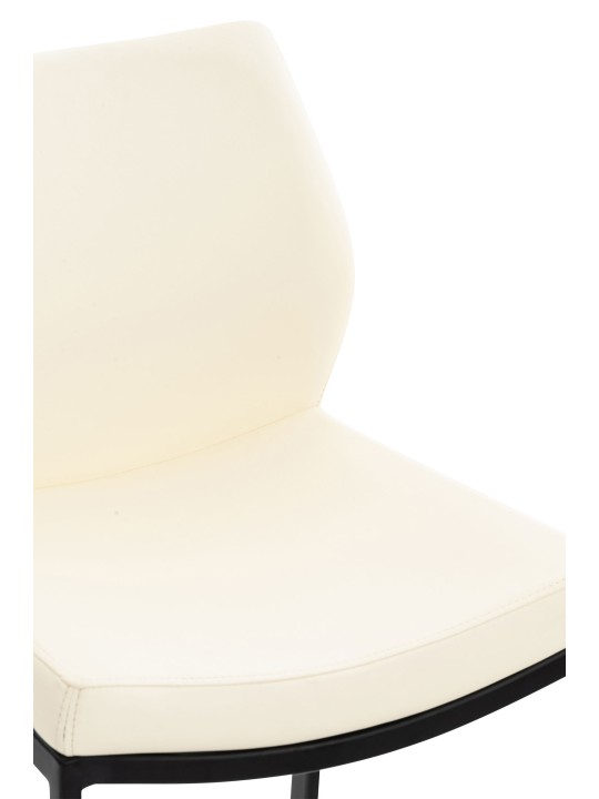 Tabouret de bar Matola simili cuir, crème