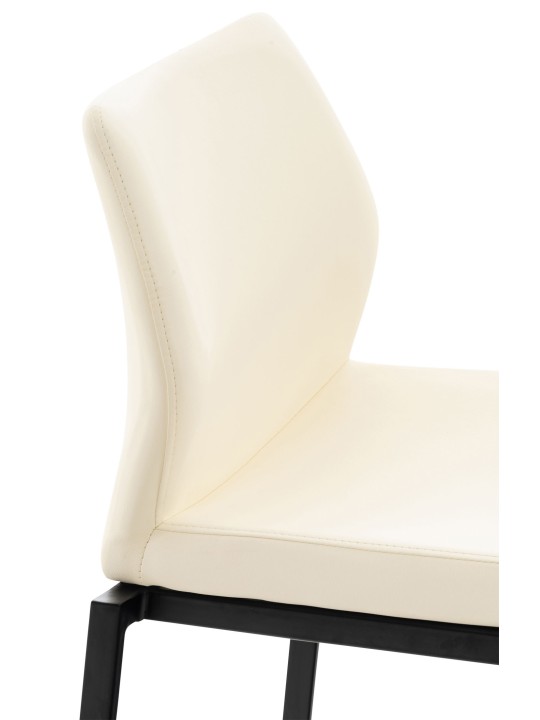 Tabouret de bar Matola simili cuir, crème