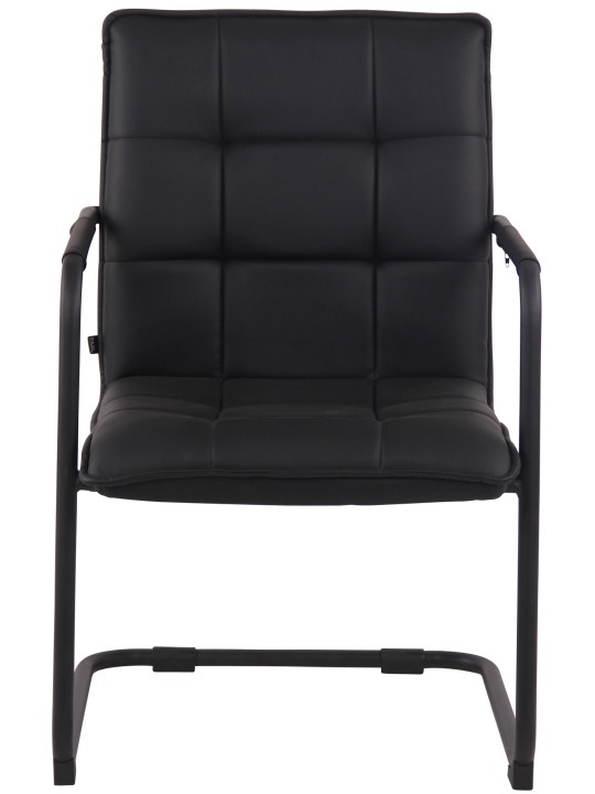 Chaise visiteur Gandia cuir artificiel, noir