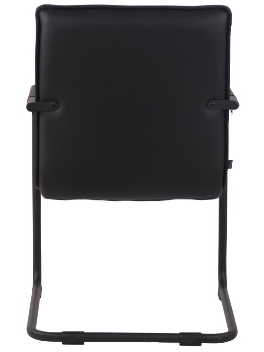 Chaise visiteur Gandia cuir artificiel, noir