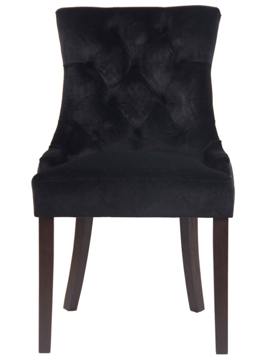 Ensemble de 4 chaises de salle à manger Aberdeen velours antique, noir