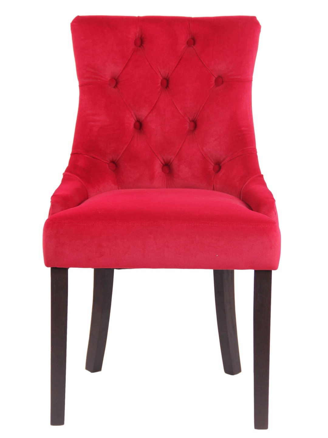 Ensemble de 4 chaises de salle à manger Aberdeen velours antique, rouge