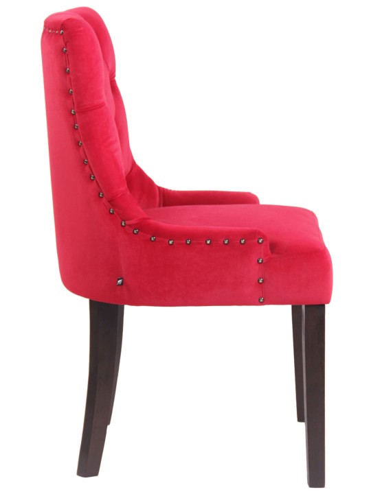 Ensemble de 4 chaises de salle à manger Aberdeen velours antique, rouge