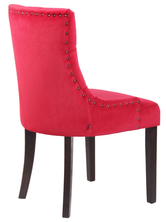Ensemble de 4 chaises de salle à manger Aberdeen velours antique, rouge