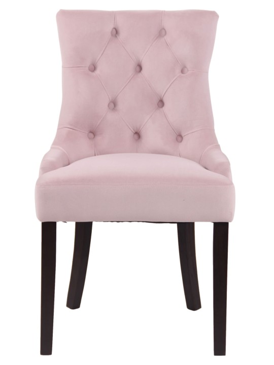 Ensemble de 4 chaises de salle à manger Aberdeen velours antique, rose