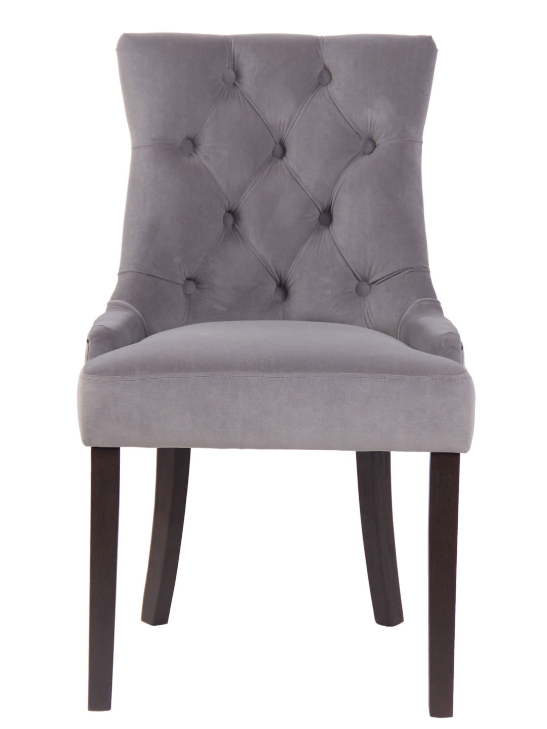 Ensemble de 4 chaises de salle à manger Aberdeen velours antique, gris
