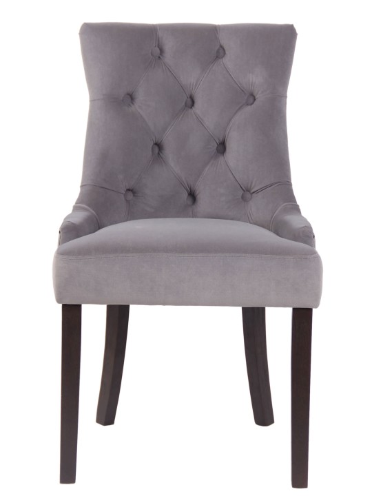 Ensemble de 4 chaises de salle à manger Aberdeen velours antique, gris