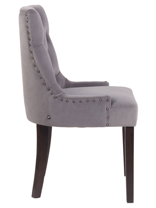 Ensemble de 4 chaises de salle à manger Aberdeen velours antique, gris