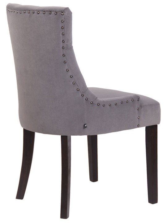 Ensemble de 4 chaises de salle à manger Aberdeen velours antique, gris