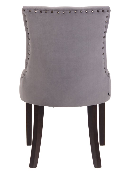 Ensemble de 4 chaises de salle à manger Aberdeen velours antique, gris