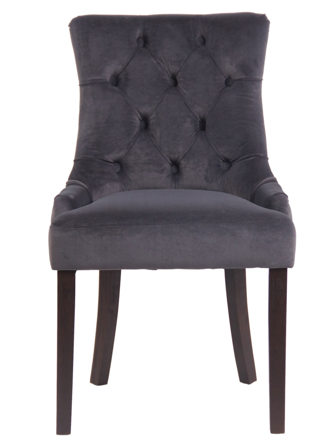 Ensemble de 4 chaises de salle à manger Aberdeen velours antique, gris foncé