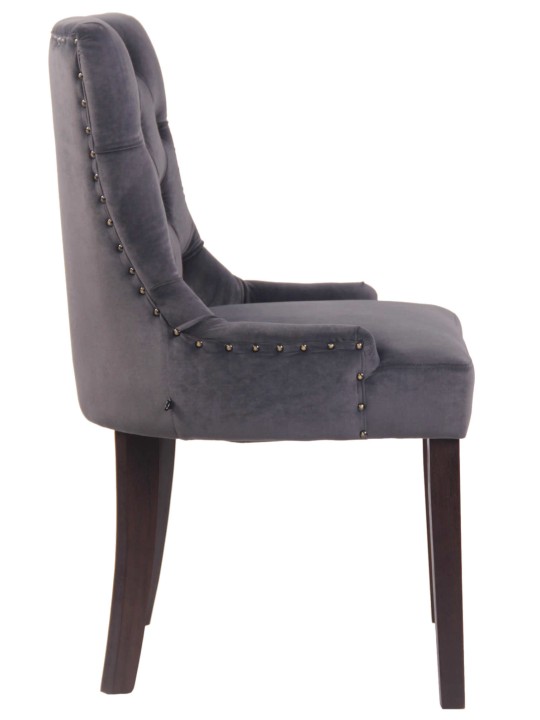 Ensemble de 4 chaises de salle à manger Aberdeen velours antique, gris foncé