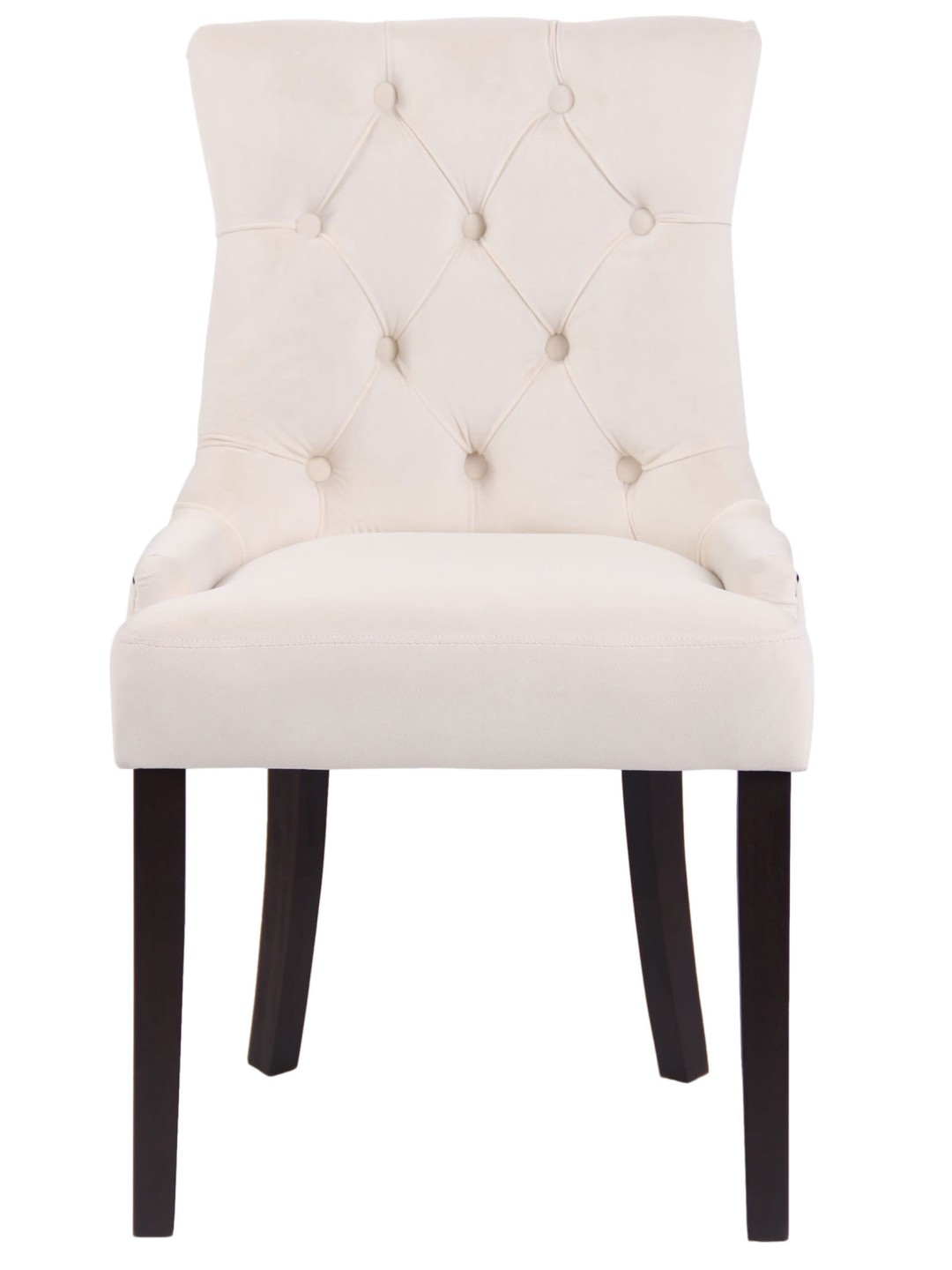 Ensemble de 4 chaises de salle à manger Aberdeen velours antique, crème