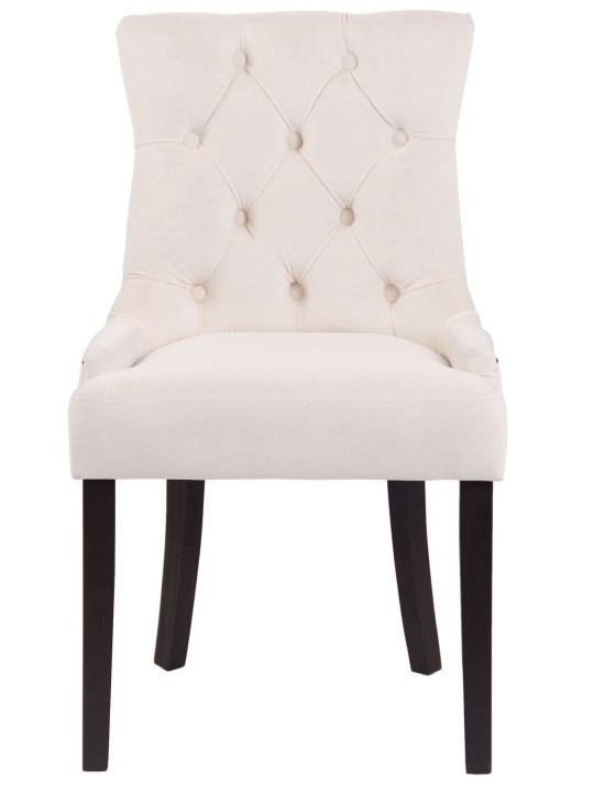 Ensemble de 4 chaises de salle à manger Aberdeen velours antique, crème