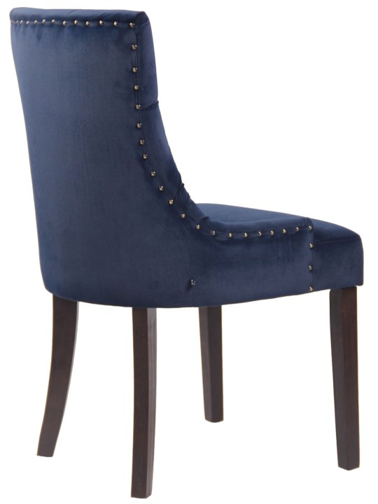 Ensemble de 4 chaises de salle à manger Aberdeen velours antique, bleu