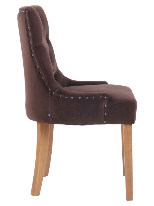 Lot de 4 chaises de salle à manger Aberdeen velours antique clair, brun