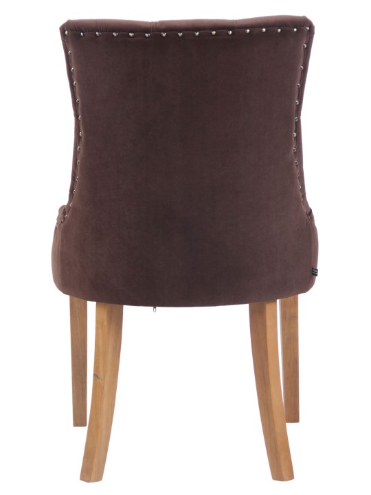 Lot de 4 chaises de salle à manger Aberdeen velours antique clair, brun
