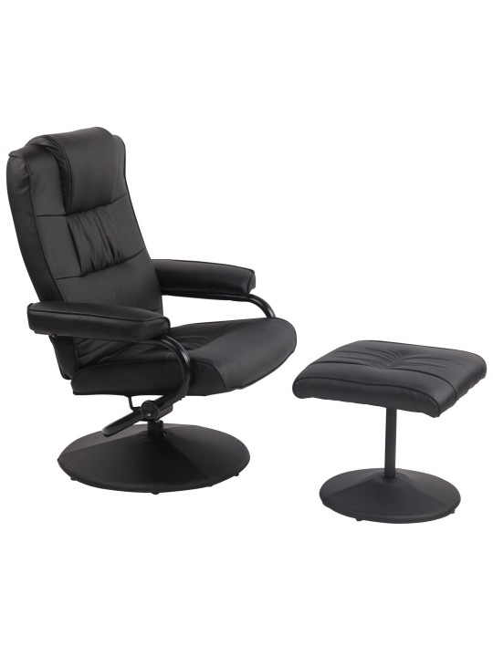 Fauteuil Ennis avec repose-pieds, noir