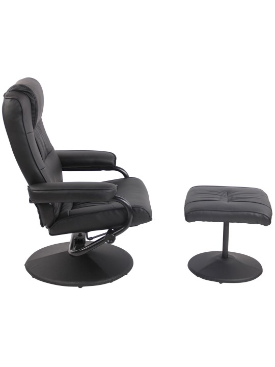 Fauteuil Ennis avec repose-pieds, noir