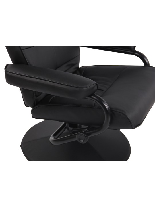 Fauteuil Ennis avec repose-pieds, noir