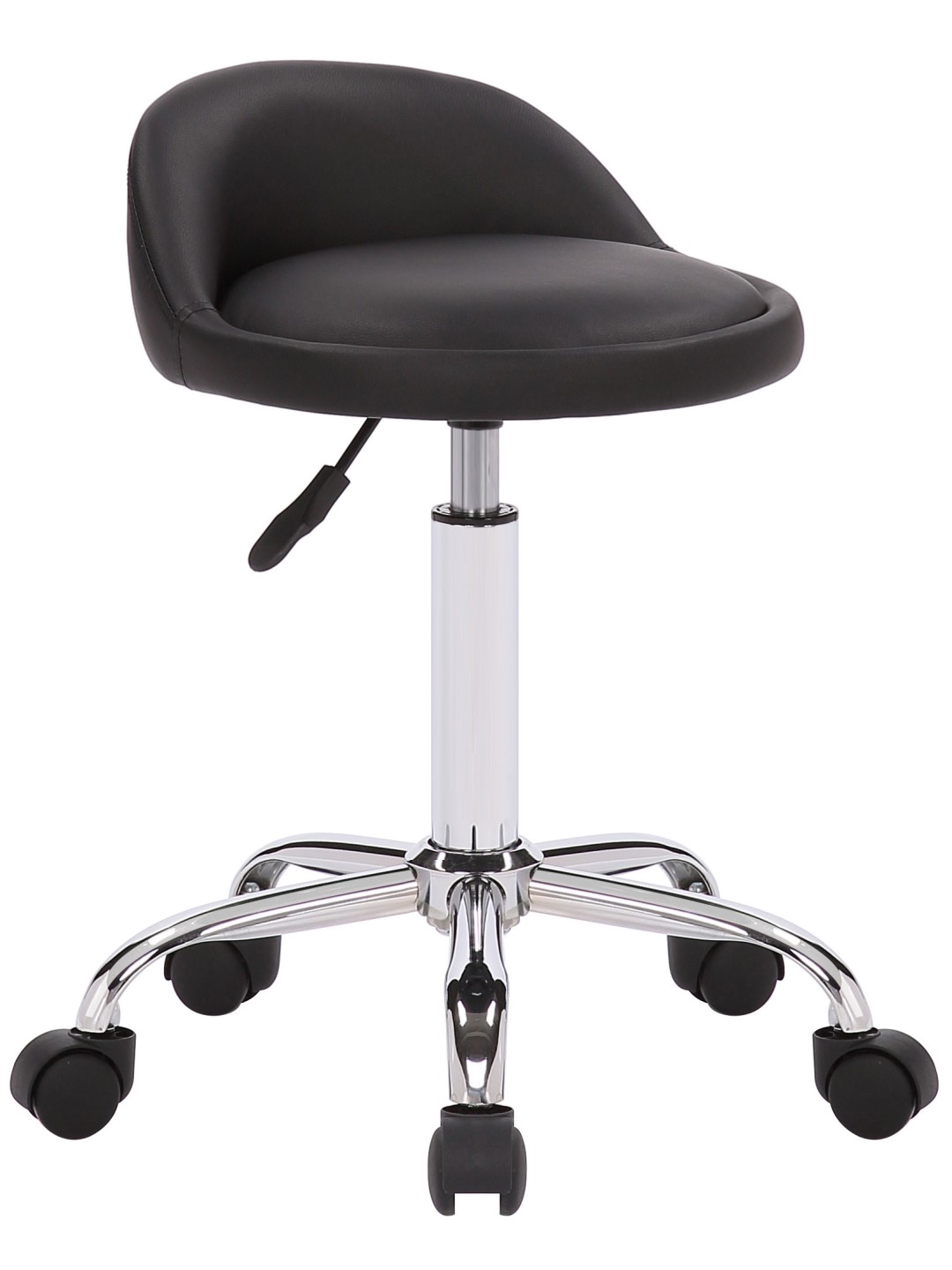 Tabouret de travail Teramo simili cuir, noir