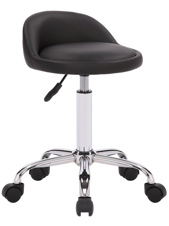 Tabouret de travail Teramo simili cuir, noir