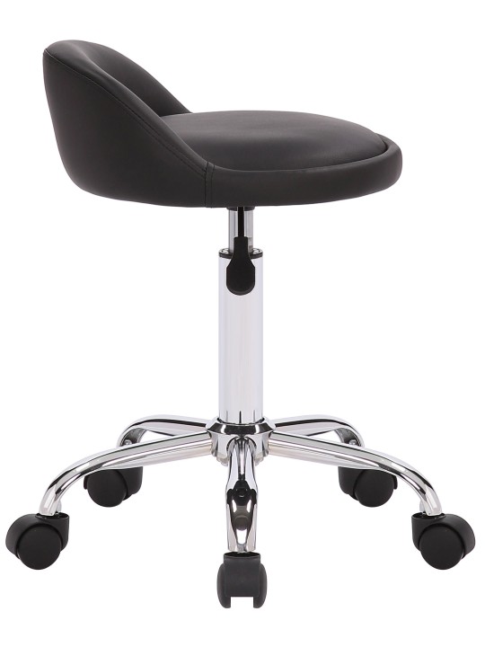 Tabouret de travail Teramo simili cuir, noir