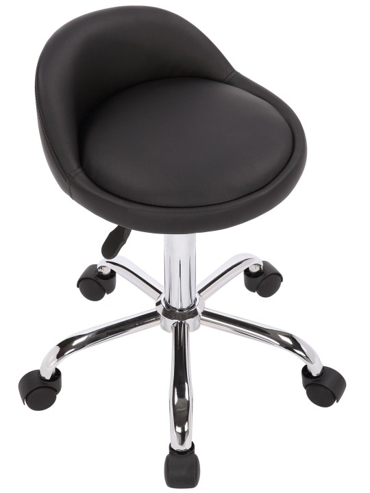 Tabouret de travail Teramo simili cuir, noir