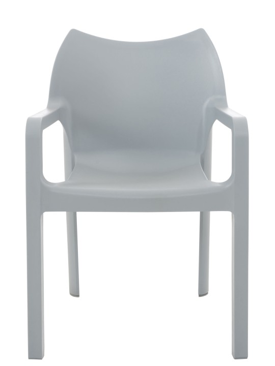 JEU de 2 chaises empilables DIVA, gris clair