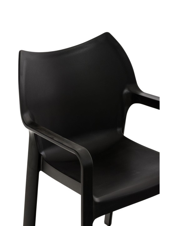 JEU de 2 chaises empilables DIVA, noir