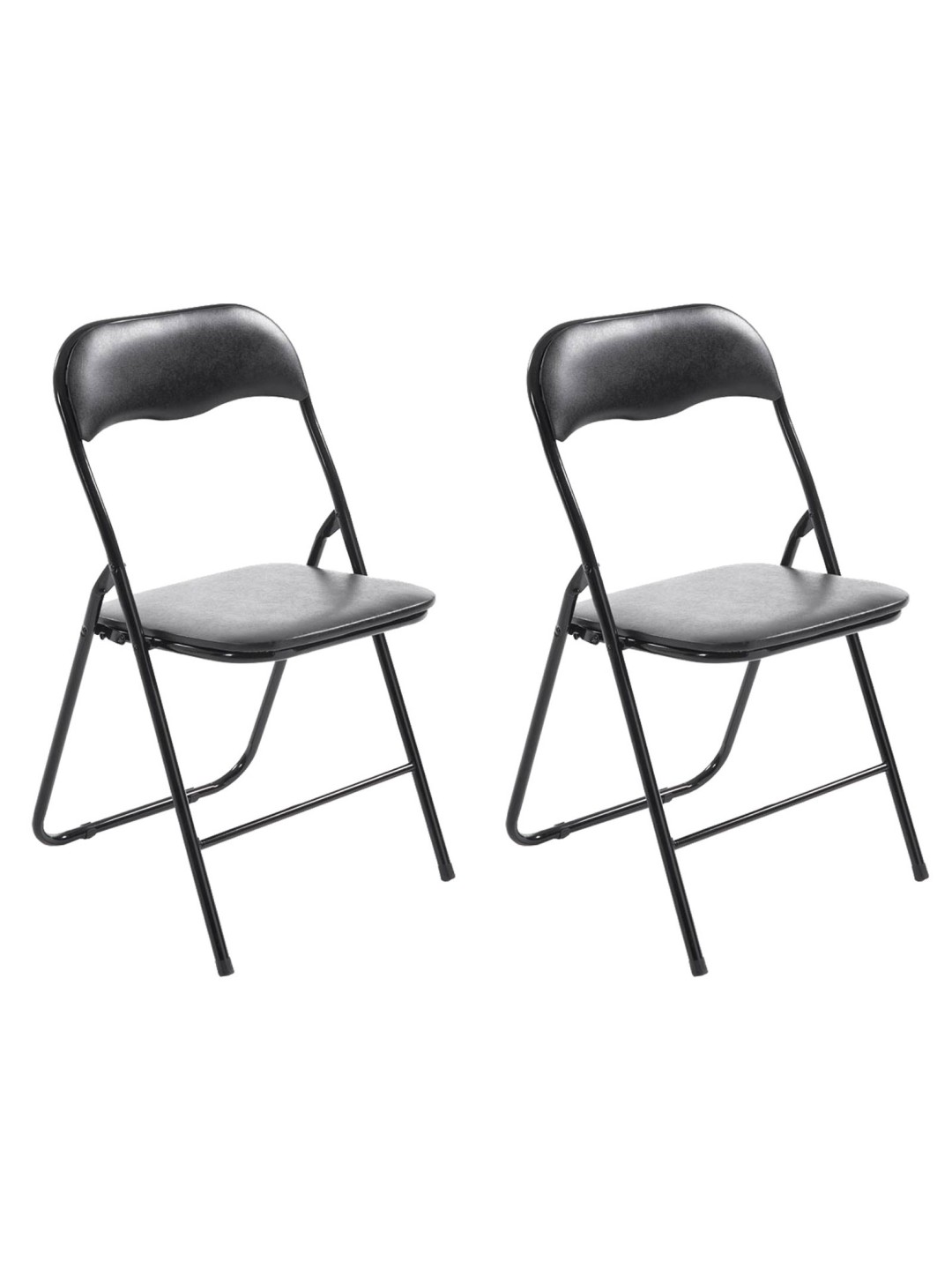 Lot de 2 chaises pliantes Felix, noir/noir