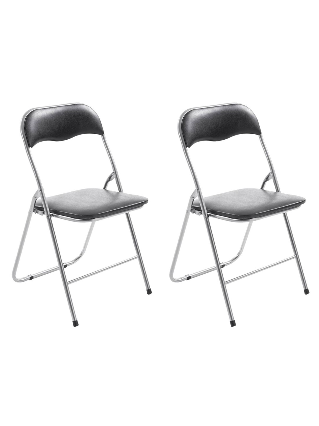 Lot de 2 chaises pliantes Felix, noir/argent
