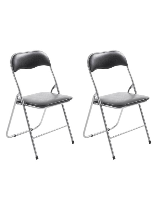 Lot de 2 chaises pliantes Felix, noir/argent