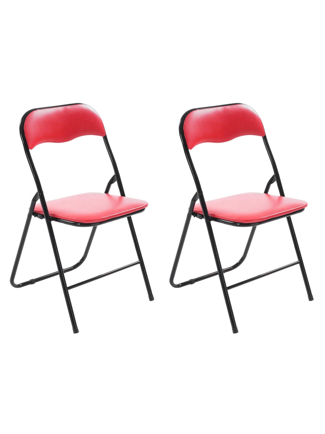 Lot de 2 chaises pliantes Felix, rouge/noir